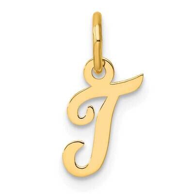 Small Script Letter T Initial Charm 14k Gold YC1553T, MPN: YC1553T,