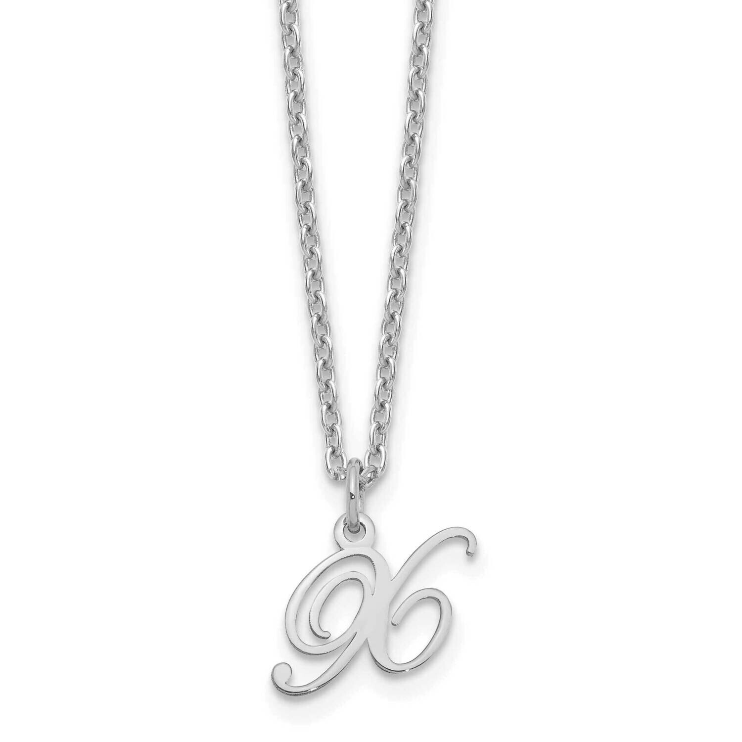 Letter X Initial Necklace Sterling Silver Rhodium-Plated XNA756SS/X