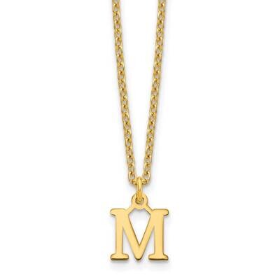 Gold-Plated Cutout Letter M Initial Necklace Sterling Silver XNA727GP/M, MPN: XNA727GP/M,