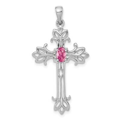 5X3mm Oval Pink Tourmaline Cross Pendant 14k White Gold XP1775WPT, MPN: XP1775WPT, 883957203706