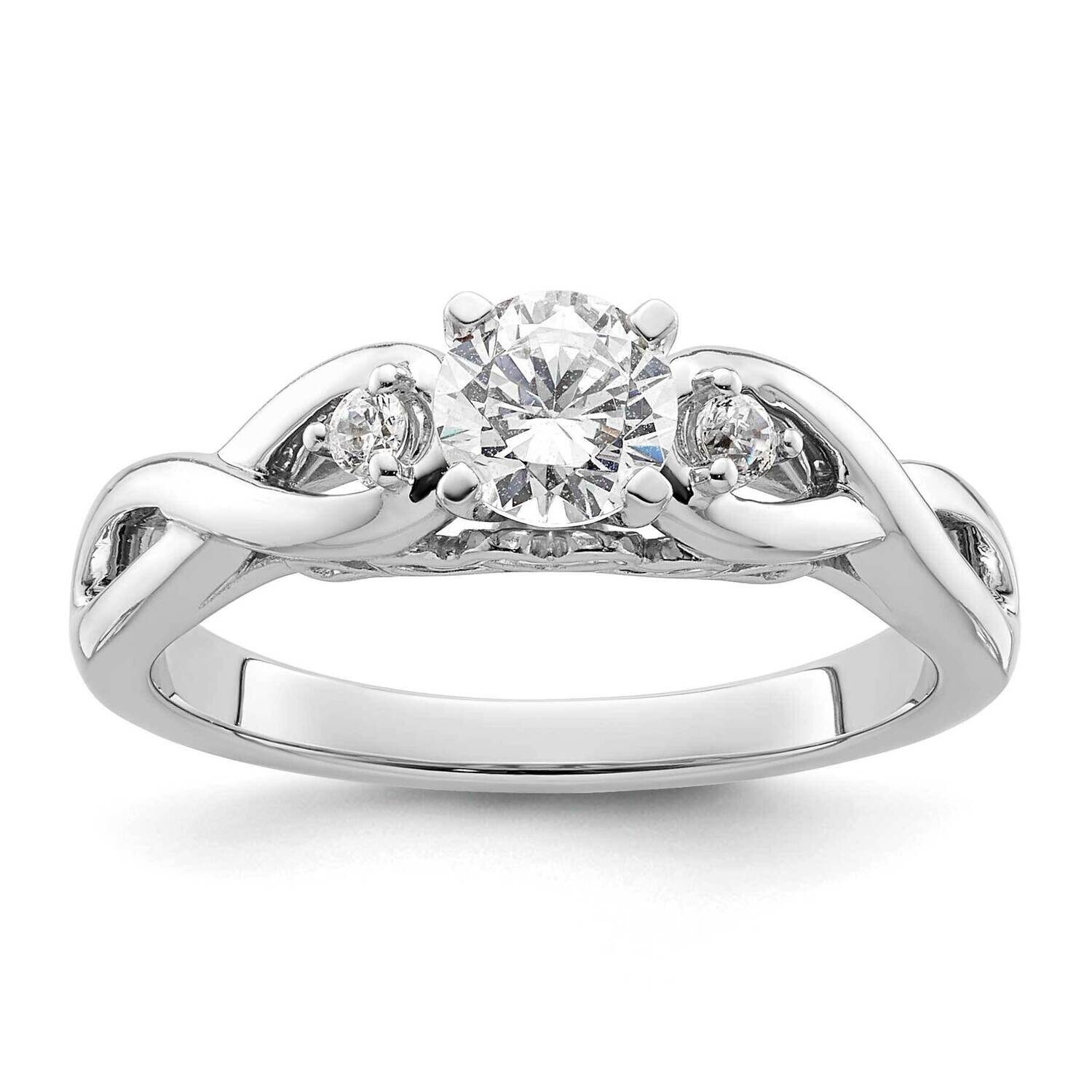 Infinity Peg Set 1/20 Carat Diamond Semi-Mount Engagement Ring 14k White Gold RM2566E-007-WAA, MPN:…
