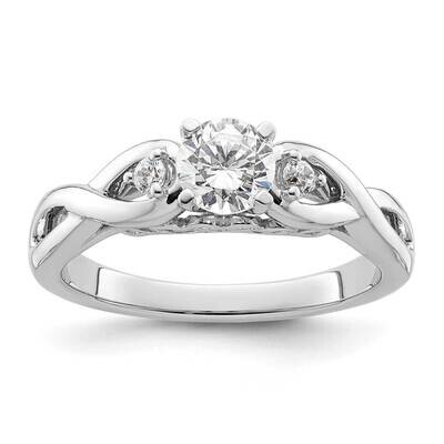 Infinity Peg Set 1/20 Carat Diamond Semi-Mount Engagement Ring 14k White Gold RM2566E-007-WAA, MPN:…