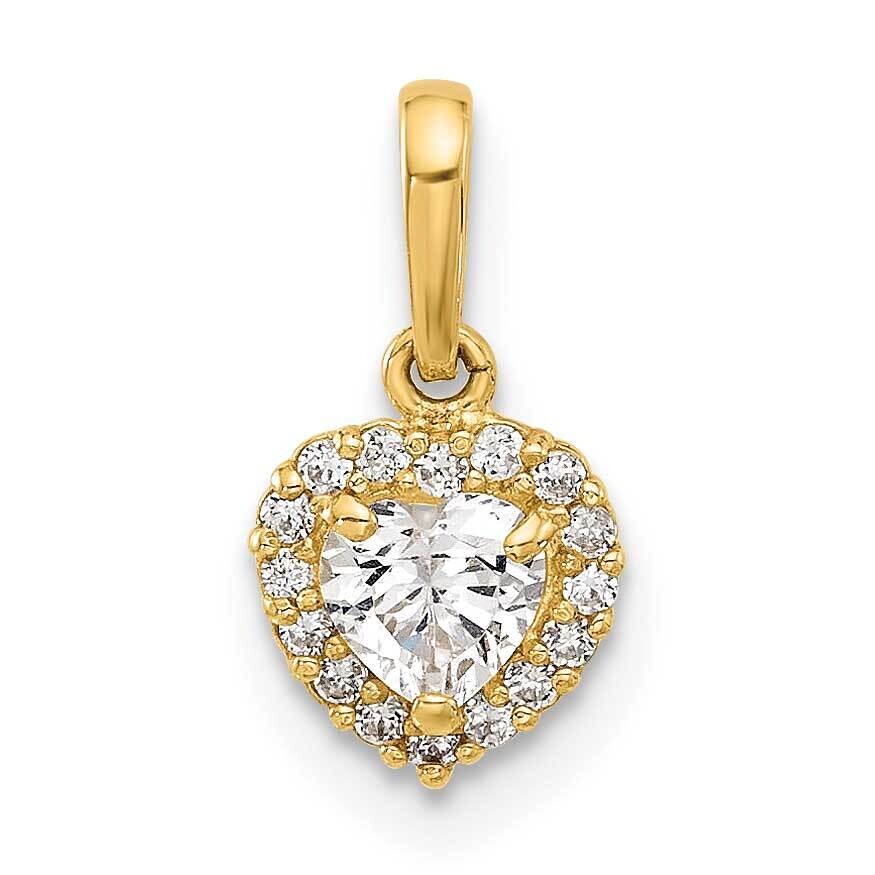 CZ Heart Pendant 14k Gold YC1560, MPN: YC1560,