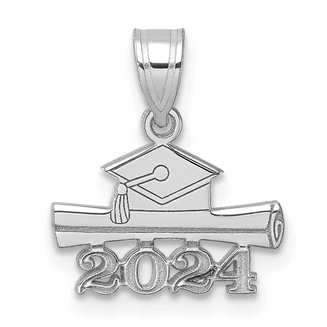 2024 Graduation Cap Diploma Charm 14k White Gold YC1550W, MPN: YC1550W,