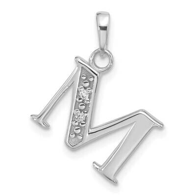 Diamond Letter M Initial Pendant 14k White Gold YC1541WM, MPN: YC1541WM,