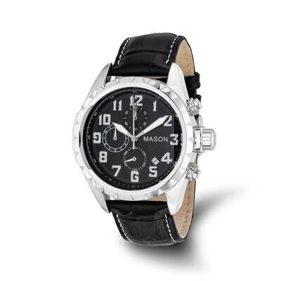 Mason Sales Chronograph Black Leather Watch Stainless Steel XWA6520, MPN: XWA6520,