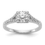 Halo Plus Holds 1/3 Carat 4.00mm Princess Center 1/4 Carat Diamond Semi-Mount Engagement Ring 14k W…