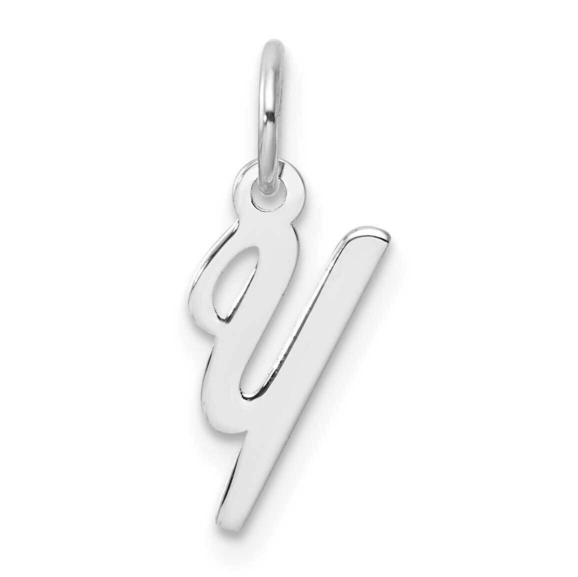 Small Script Letter Y Initial Charm 14k White Gold YC1527Y