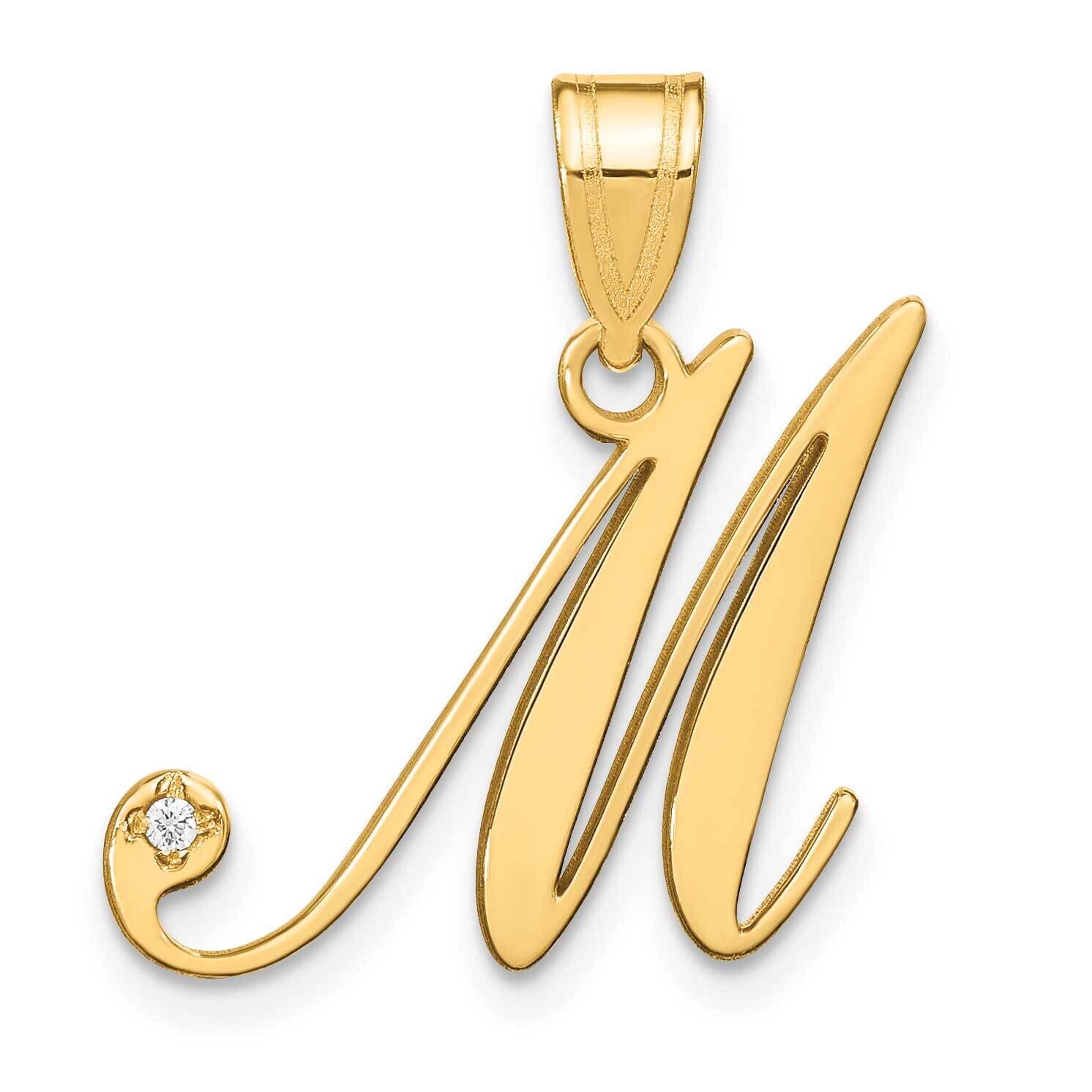 Script Letter M Initial Pendant Diamond 14k Gold YC252M, MPN: YC252M, 883957506418