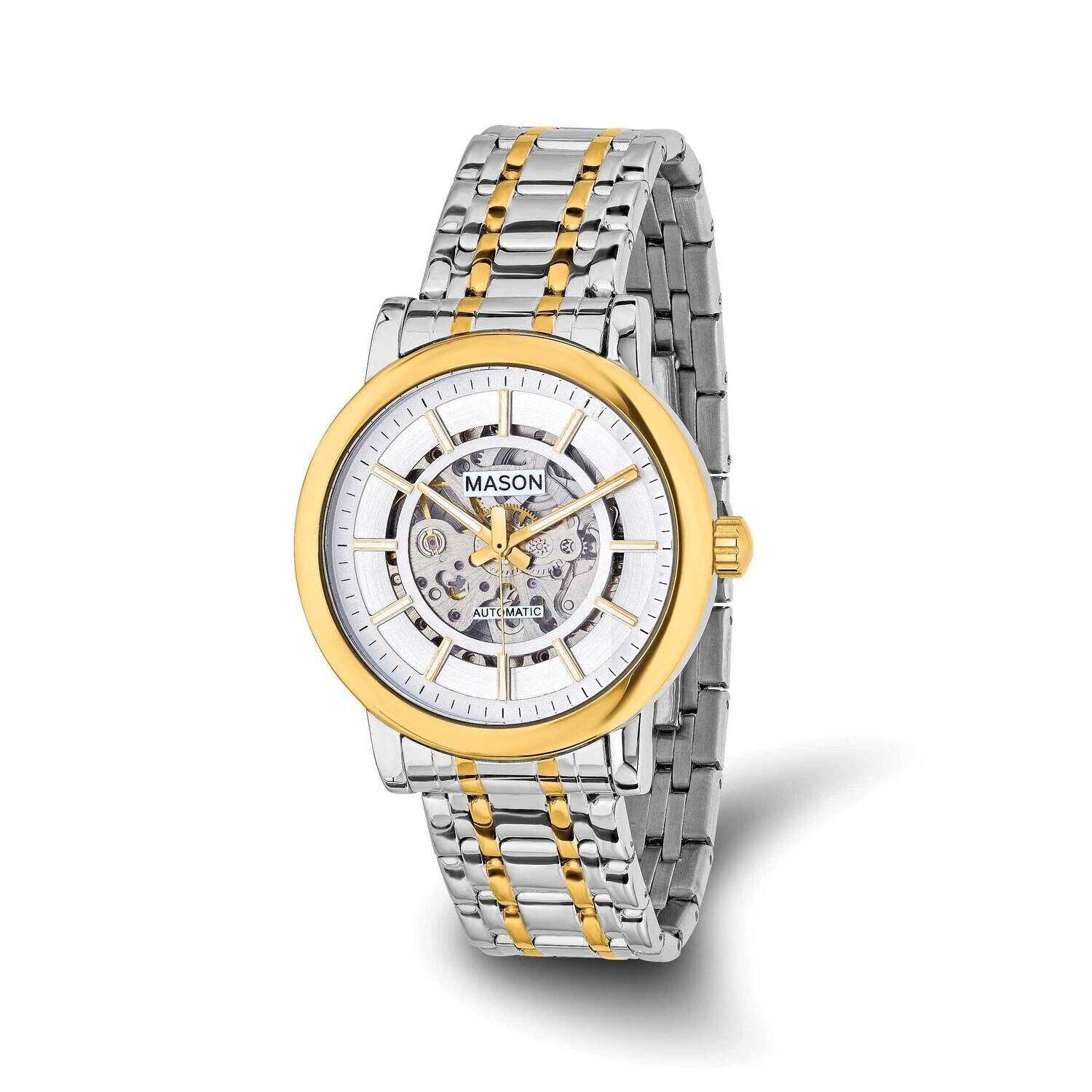 Mason Sales Two-Tone Skeleton Movement Watch Stainless Steel XWA6490, MPN: XWA6490,