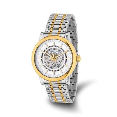 Mason Sales Two-Tone Skeleton Movement Watch Stainless Steel XWA6490, MPN: XWA6490,