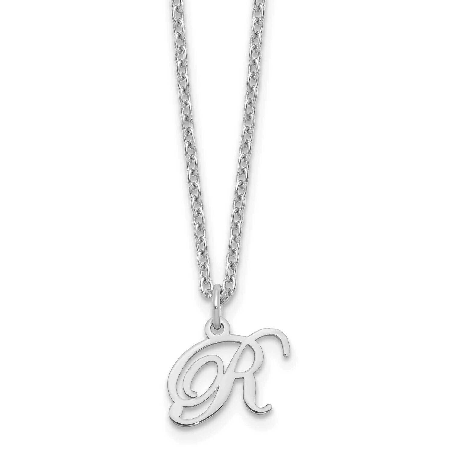 Letter R Initial Necklace Sterling Silver Rhodium-Plated XNA756SS/R, MPN: XNA756SS/R,