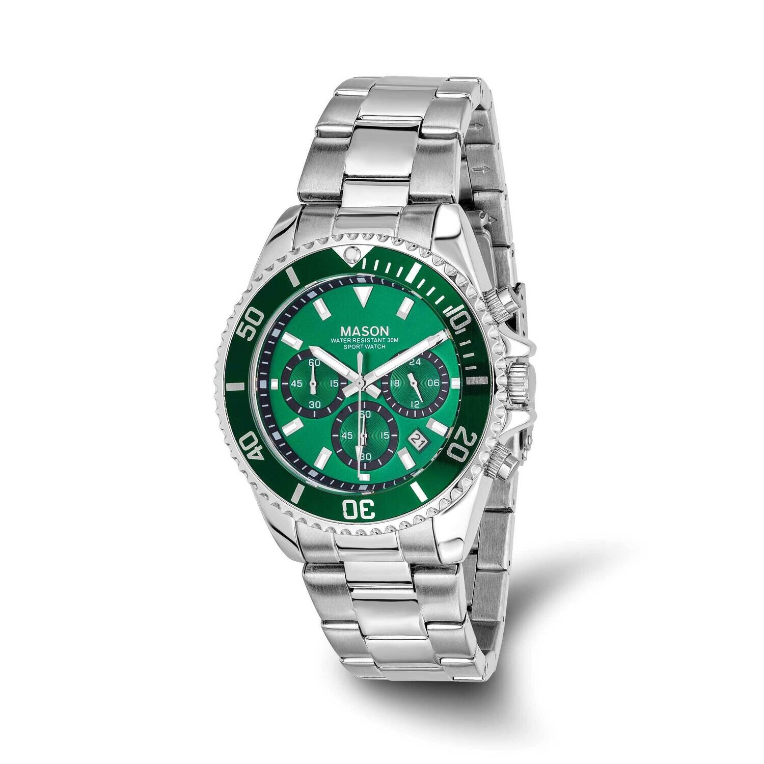 Mason Sales Chronograph Green Dial Watch Stainless Steel XWA6511, MPN: XWA6511,