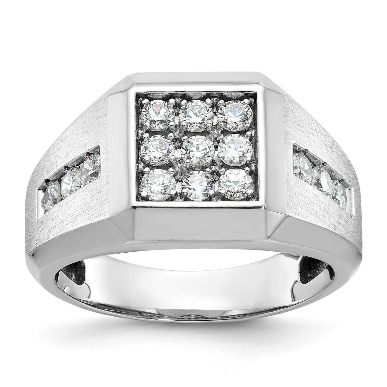 Ibgoodman Men&#39;s Polished Satin 1 Carat Diamond Complete Ring 14k White Gold B59120-4WAA by IBGoodma…
