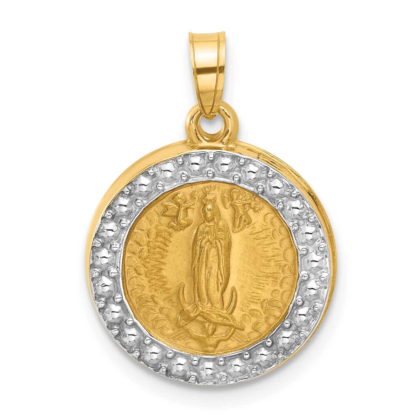 Rhodium Hollow Lady Of Guadalupe Pendant 14k Gold XR2101 by Men&#39;s Jewelry and Accessories, MPN: XR2…