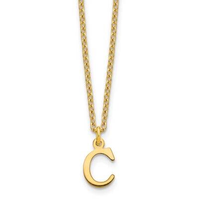 Gold-Plated Cutout Letter C Initial Necklace Sterling Silver XNA727GP/C, MPN: XNA727GP/C,