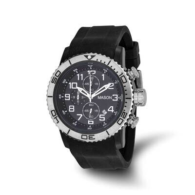 Mason Sales Chronograph Black Silicone BDial Watch Stainless Steel XWA6542, MPN: XWA6542,