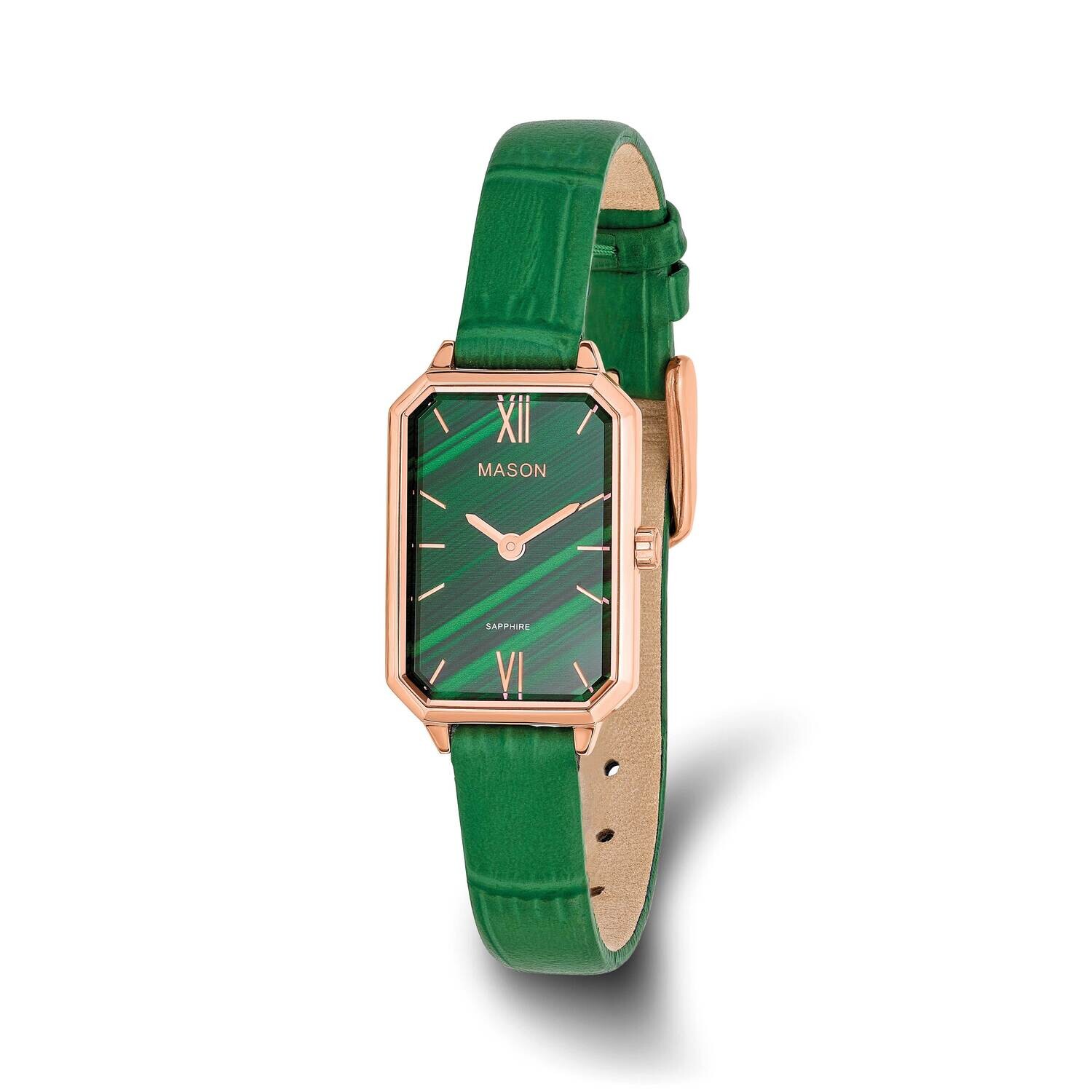 Mason Sales Ladies Rose Gold-Plated Green Leather BWatc Stainless Steel XWA6548, MPN: XWA6548,
