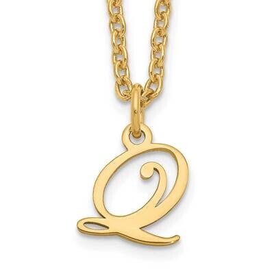 Gold-Plated Letter Q Initial Necklace Sterling Silver XNA756GP/Q, MPN: XNA756GP/Q,