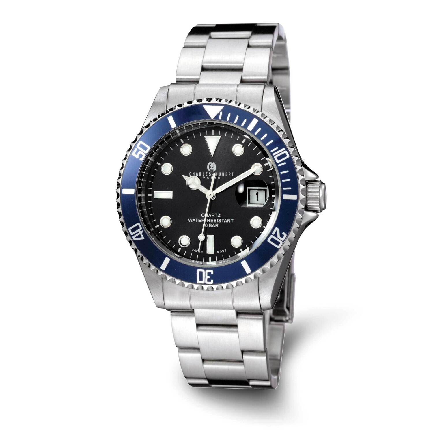 Charles Hubert Black Dial Watch Stainless Steel XWA6578, MPN: XWA6578, 848870010091