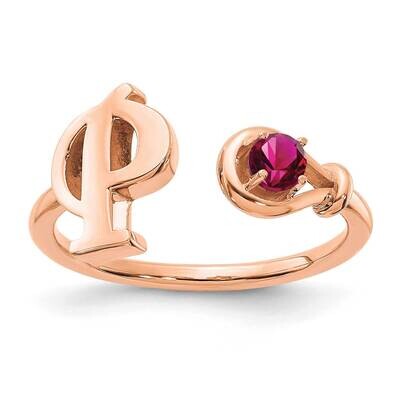 Rose-Plated Letter P Birthstone Ring Sterling Silver XNR81PRP, MPN: XNR81PRP, 196904016657