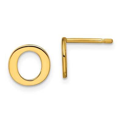 Gold-Plated Letter O Initial Post Earrings Sterling Silver XNE46GP/O, MPN: XNE46GP/O,