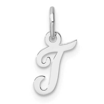 Small Script Letter T Initial Charm 14k White Gold YC1527T, MPN: YC1527T,