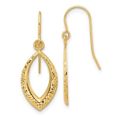 Diamond Cut Dangle Earrings 14k Gold YE2180, MPN: YE2180, 716838383283