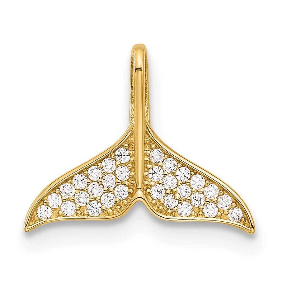 CZ Whale Tail Pendant 14k Polished Gold YC1591, MPN: YC1591,