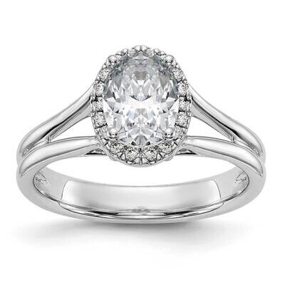 Halo Holds 1 Carat 8X5.7mm Oval Center 1/8 Carat Diamond Semi-Mount Split Shank Engagement Ring 14k…