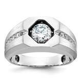 Ibgoodman Men&#39;s Polished Satin 1/5 Carat Diamond Semi-Mount Ring 14k White Gold B59125-4WAA by IBGo…