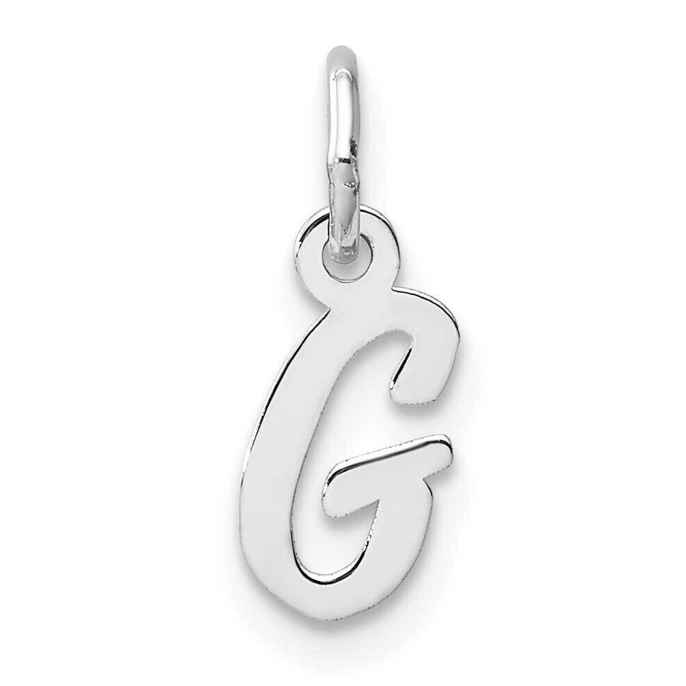 Small Script Letter G Initial Charm 14k White Gold YC1527G, MPN: YC1527G,