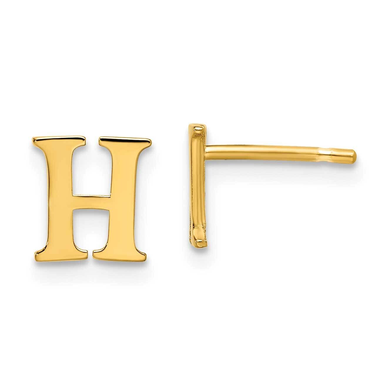Gold-Plated Letter H Initial Post Earrings Sterling Silver XNE46GP/H, MPN: XNE46GP/H,