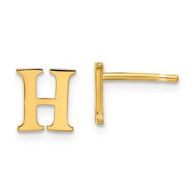 Gold-Plated Letter H Initial Post Earrings Sterling Silver XNE46GP/H, MPN: XNE46GP/H,