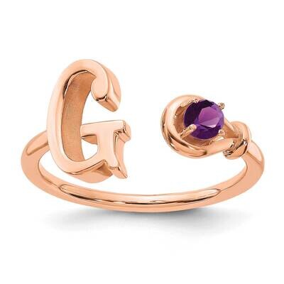 Letter G Birthstone Ring 14k Rose Gold XNR81GR, MPN: XNR81GR, 196904017609