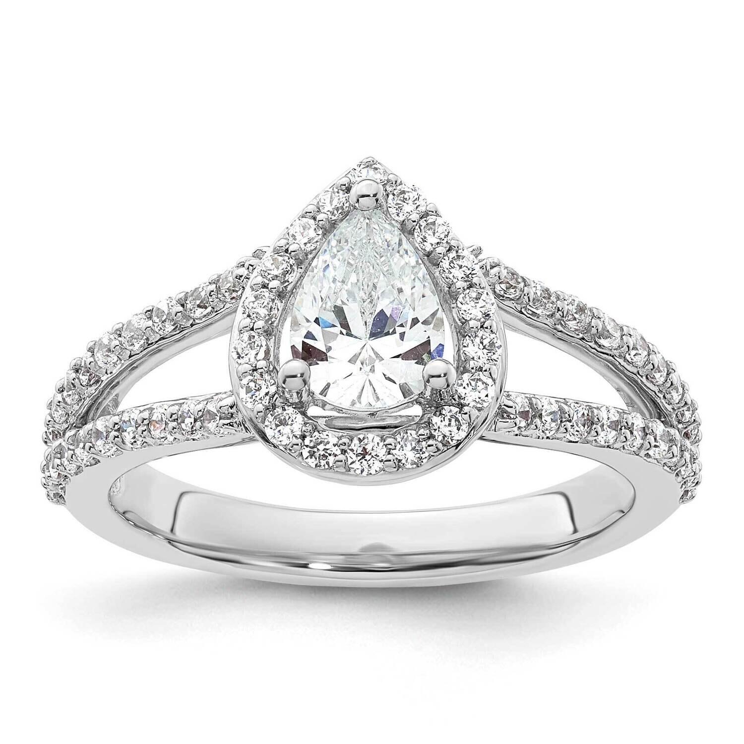 Halo Plus Holds 3/4 Carat 7X5mm Pear Center 5/8 Carat Diamond Semi-Mount Engagement Ring 14k White …