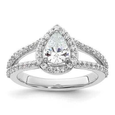 Halo Plus Holds 3/4 Carat 7X5mm Pear Center 5/8 Carat Diamond Semi-Mount Engagement Ring 14k White …