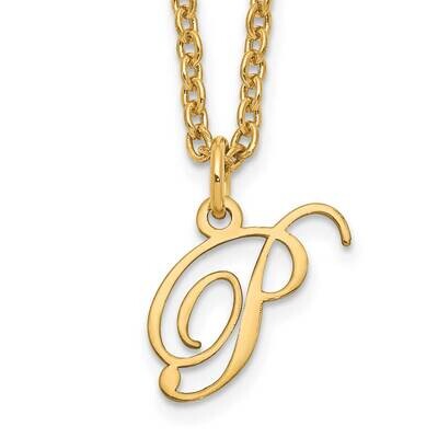 Gold-Plated Letter P Initial Necklace Sterling Silver XNA756GP/P, MPN: XNA756GP/P,