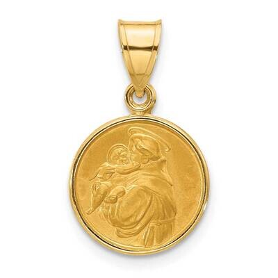 Satin St. Anthony Medal 14k Polished Gold XR2130 by Men&#39;s Jewelry and Accessories, MPN: XR2130,