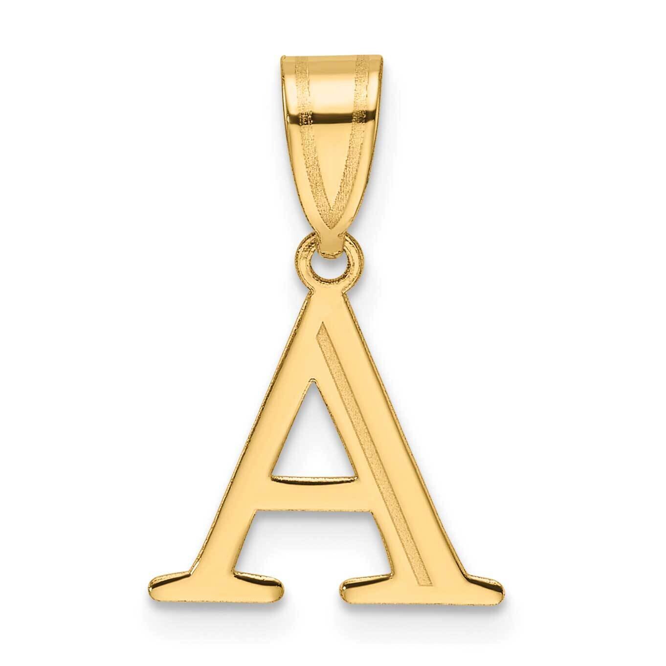 Etched Letter A Initial Pendant 14k Polished Gold YC1539A, MPN: YC1539A,