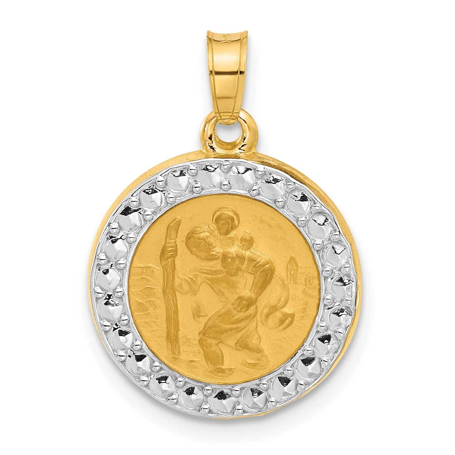 Hollow St. Christopher Medal 14k Gold White Rhodium XR2137 by Men&#39;s Jewelry and Accessories, MPN: X…
