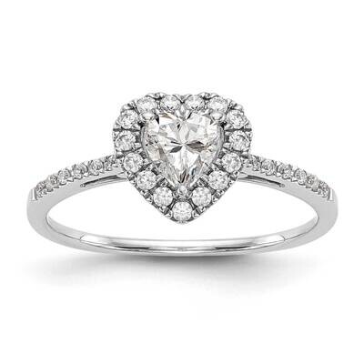 Rose Heart Halo Diamond Semi-Mount Engagement Ring 14k Gold RM2048E-100-RAA, MPN: RM2048E-100-RAA,