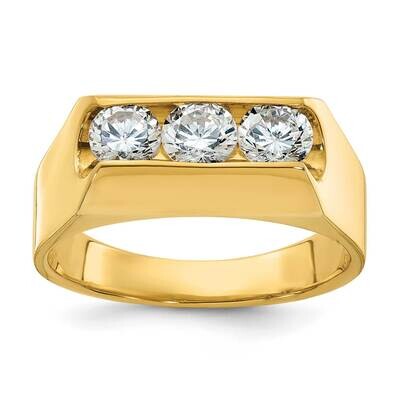 Ibgoodman Men&#39;s Polished 3-Stone 1 Carat Aa Quality Diamond Ring 14k Gold B59350-4YAA by IBGoodman,…