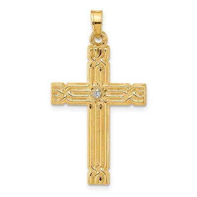 Grooved Hollow Diamond Cross Pendant 14k Polished Gold XP5307A by Men&#39;s Jewelry and Accessories, MP…