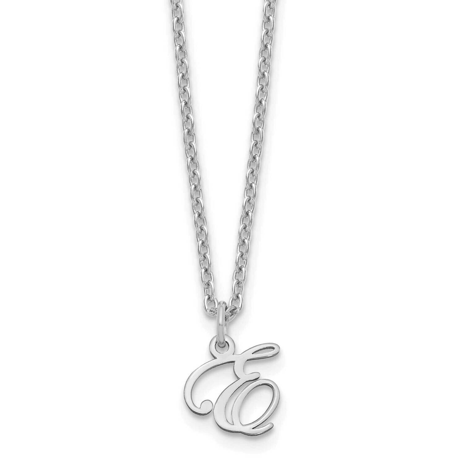 Letter E Initial Necklace Sterling Silver Rhodium-Plated XNA756SS/E, MPN: XNA756SS/E,