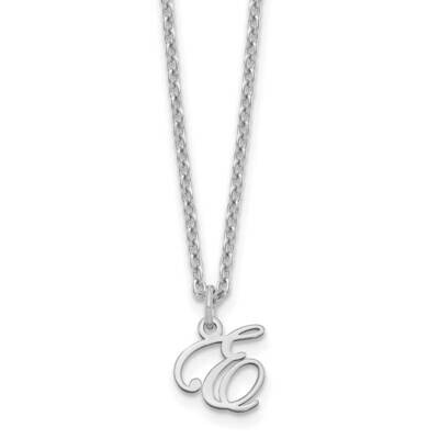 Letter E Initial Necklace Sterling Silver Rhodium-Plated XNA756SS/E, MPN: XNA756SS/E,