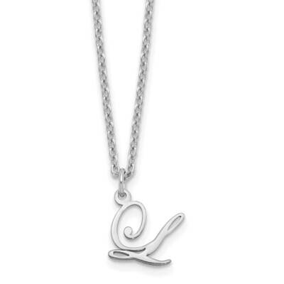 Letter L Initial Necklace Sterling Silver Rhodium-Plated XNA756SS/L, MPN: XNA756SS/L,
