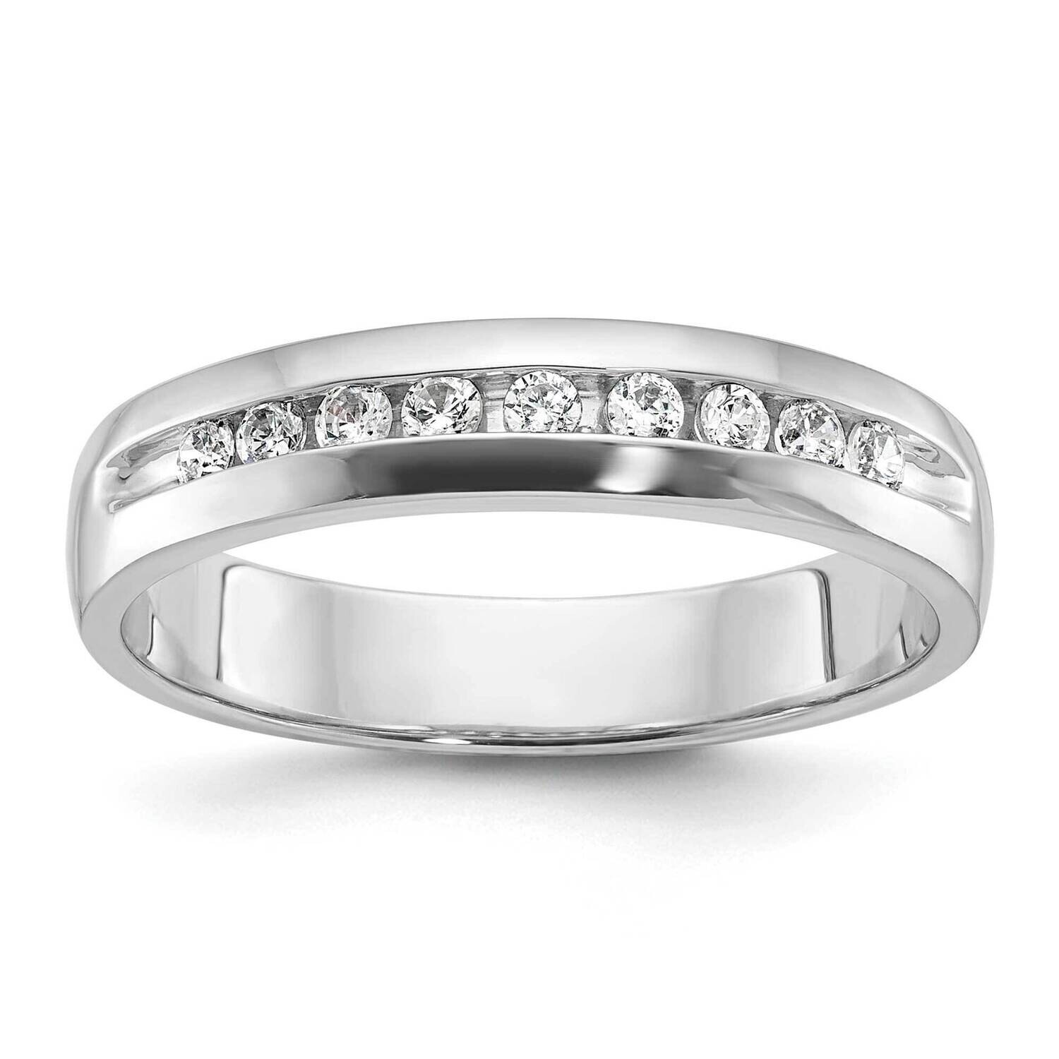 Ibgoodman Men&#39;s Polished 9-Stone 1/4 Carat Aa Quality Diamond Ring 14k White Gold B32990-4WAA by IB…