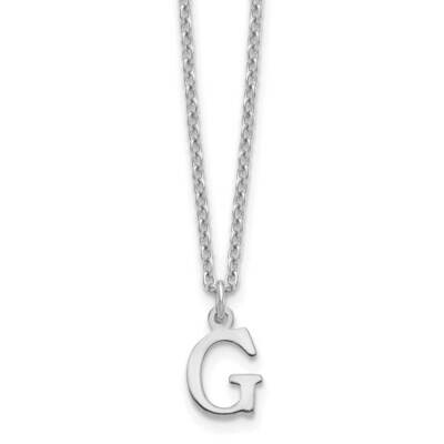 Cutout Letter G Initial Necklace Sterling Silver Rhodium-Plated XNA727SS/G, MPN: XNA727SS/G,