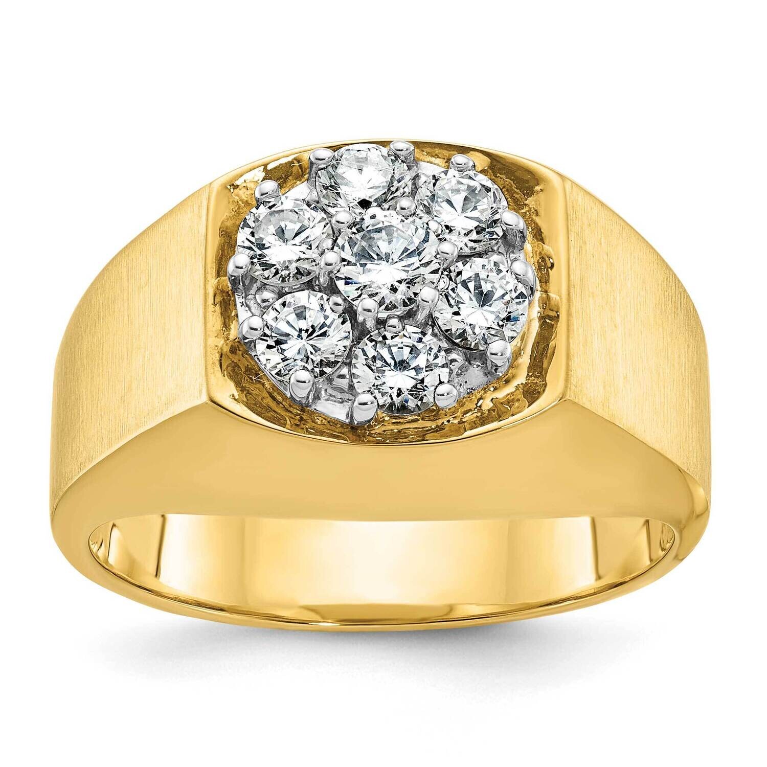 Ibgoodman Men's Polished Satin 1 Carat Diamond Complete Ring 14k Two-Tone Gold B04232-4YWAA